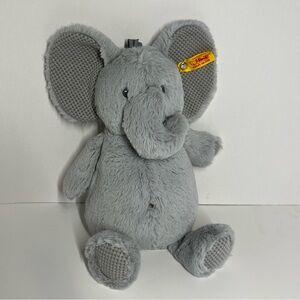 Steiff Soft Cuddly Friends Ellie Elephant Baby Lovey Plush Toy Belly Button Grey